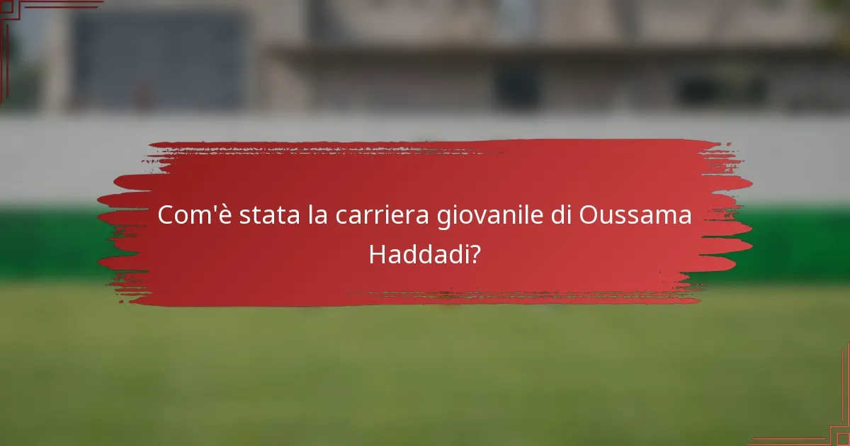 Com'è stata la carriera giovanile di Oussama Haddadi?