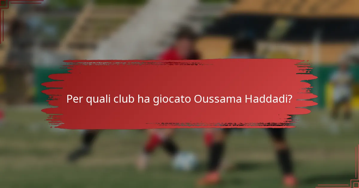 Per quali club ha giocato Oussama Haddadi?