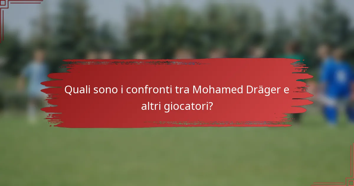 Quali sono i confronti tra Mohamed Dräger e altri giocatori?