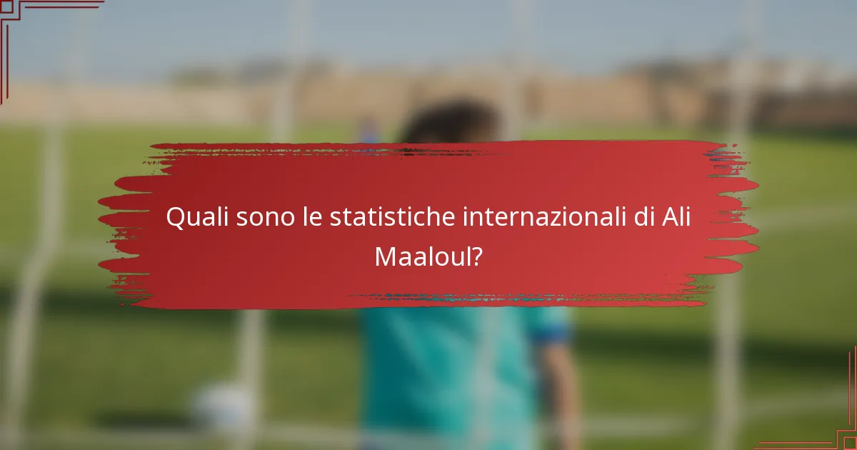 Quali sono le statistiche internazionali di Ali Maaloul?